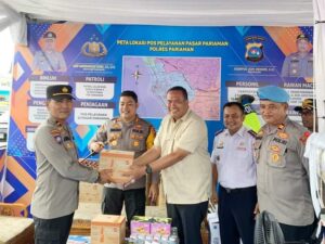 Semangati Petugas Piket, Sekda Bersama Kapolres Pariaman Sambangi Pos Pengamanan Lebaran