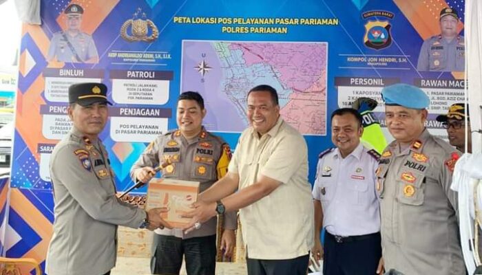 Semangati Petugas Piket, Sekda Bersama Kapolres Pariaman Sambangi Pos Pengamanan Lebaran