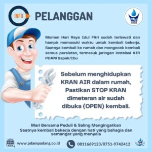 TIPS: Pesan Perumda AM Kota Padang, Begini Cara Menggunakan Air Kembali Setelah Libur Panjang Lebaran