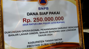 Berikut Jumlah Bantuan yang Masuk ke Posko Utama Tanggap Darurat Galodo Tanah Datar