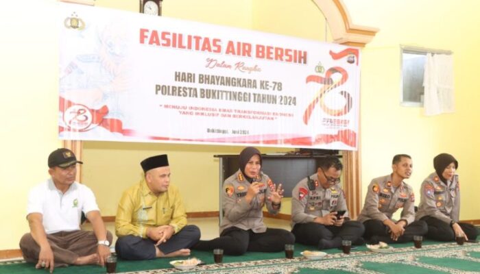 Bantu Air Bersih, Polresta Bukittinggi Bangun Sumur Bor di Jorong Kampeh Simarasok Agam