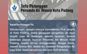 Listrik Padam, Air Pun Mati! Warga Kota Padang Mohon Bersabar