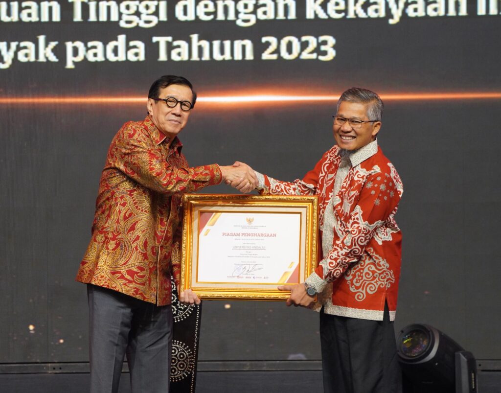 3.287 Hak Cipta dan 542 Paten, Unand Perguruan Tinggi Terbanyak Hasilkan Kekayaan Intelektual 2023