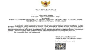 Pendaftaran Dibuka! Pemko Pariaman Terima 178 Formasi CPNS Tahun Ini