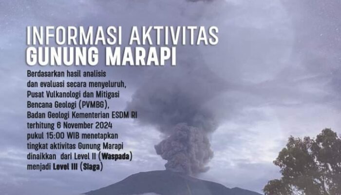 FLASH: Kembali Erupsi, Gunung Marapi Sumatera Barat Naik Status Level III (Siaga)