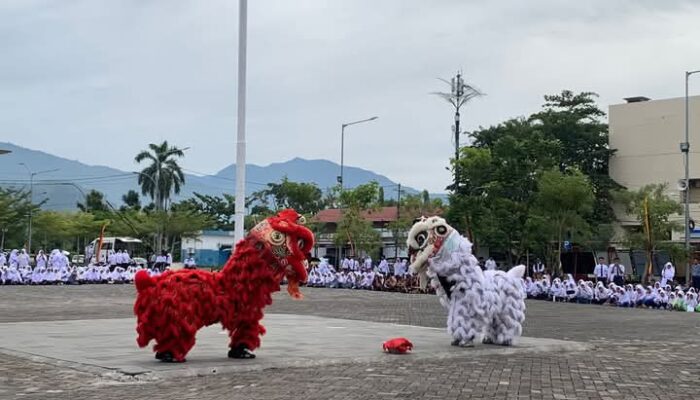 Tim Barongsai HBT Juara Dunia Tampil Meriahkan HAB Kemenag RI ke-79 di Padang