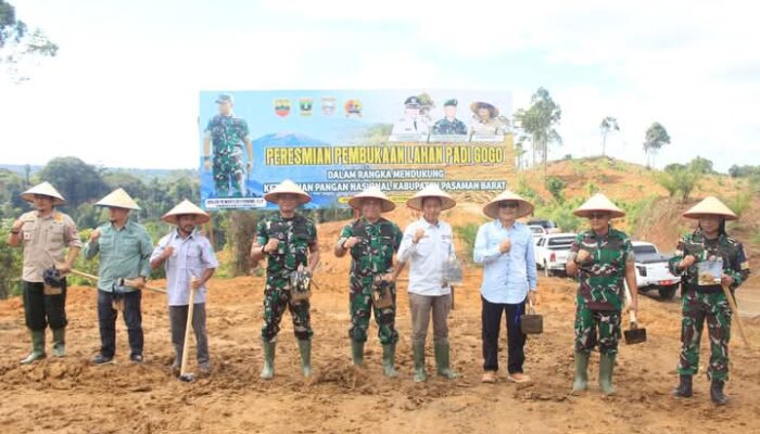 Korem 032/Wirabraja Buka Lahan Padi Gogo di Aek Nabirong Pasaman Barat