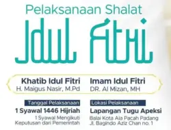 Pemko Padang Gelar Salat Ied di Tugu Apeksi, Wakil Walikota Maigus Nasir Jadi Khatib