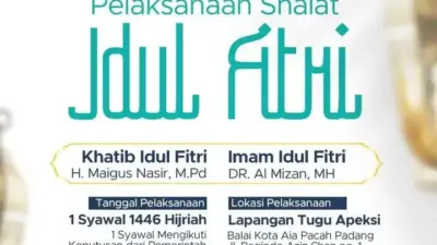 Pemko Padang Gelar Salat Ied di Tugu Apeksi, Wakil Walikota Maigus Nasir Jadi Khatib