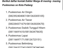 Padang Punya Layanan Kesehatan Sigap, Warga Kota Bisa Langsung Kontak Dokter Puskesmas