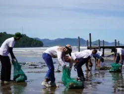 Ratusan Pegawai PLN UID Sumbar Pungut Sampah di Pantai Air Manis Padang