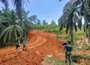 Progres Pembangunan Jalan Baru di Muaro Momong Pulau Punjung Oleh TNI Masuk Desa