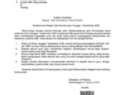 PENGUMUMAN: Demonstrasi 1 September, Sekolah di Padang Libur, Kecuali SMA/SMK!