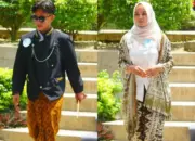 FOTO: Pesona Gadis dan Bujang Dharmasraya saat Lomba Hari Batik Nasional