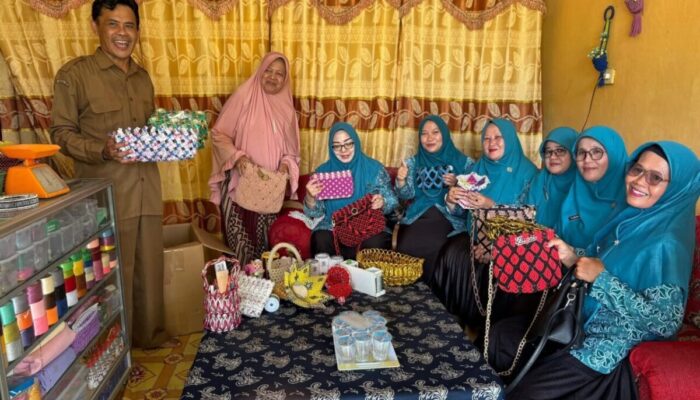 Ketua Dekranasda Dharmasraya Apresiasi Produk Pengrajin Daur Ulang di Nagari Sungai Duo