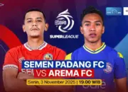 JADWAL LIVE SEMEN PADANG VS AREMA MALAM INI: Singo Edan Sesumbar “Kunyah” Kabau Sirah!