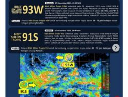 Bibit Siklon Tropis 91S Berpotensi “Meletus”! Sumbar, Bengkulu dan Lampung Bakal Hujan Lebat