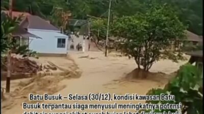 Batang Kuranji Meluap! Batu Busuk Kembali Dilanda Banjir Bandang